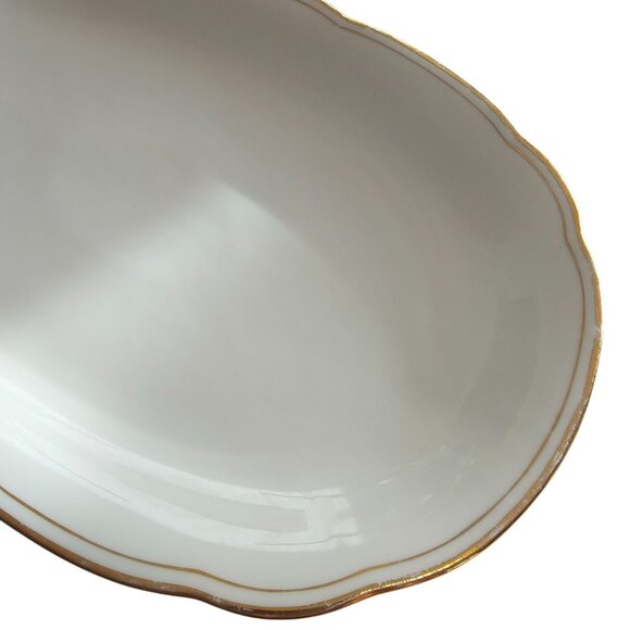 Bavaria Regency Oval Platter 14" scallop edge gold trim Germany vtg Winterling S - Picture 2 of 9